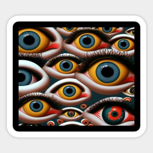 Weird Eyes Art Sticker